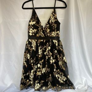 Express black floral mesh dress